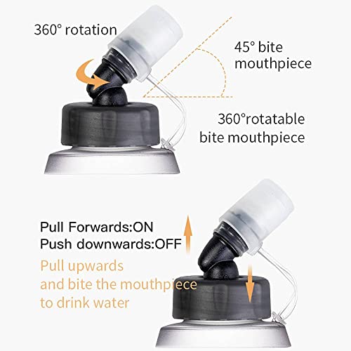 AONIJIE TPU Soft Flask Water Bottle Collapsible Running Flask for Hydration Pack, BPA Free, Wide Opening, for Outdoor Sports Hydration - color: D#250ml - 2 Pcs