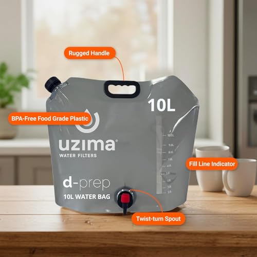 Uzima D-Prep 10L Water Bag, Collapsible Emergency Water Storage Container