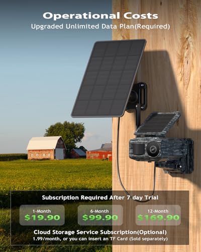 Xega 4G Cellular Trail Camera with Night Vision Motion Activated Waterproof | 2K Game Camera with Live View, Dual Solar Panel 9600mAh Battery, No Glow Wildlife Camera No WiFi, GPS, Built-in SIM Card