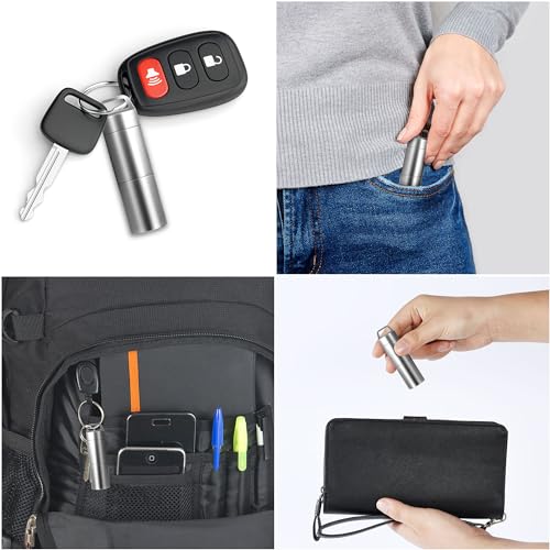 Small Pill Case (2 Compartments Design), Portable Metal Pill Holder Keychain Waterproof Pill Box Container Mini Stainless Steel Pill Organizer for Travel Purse Pocket - size: Medium