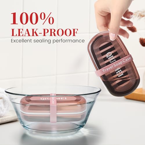 Shampoo Bar Holder and Soap Case | Leakproof Travel Container with Lid & Drain Tray | Includes Silicone Strap and Mesh Soap Bag | for Bathroom, Shower, Camping, Gym Travel (Red, Large) - color: Red Style A-large