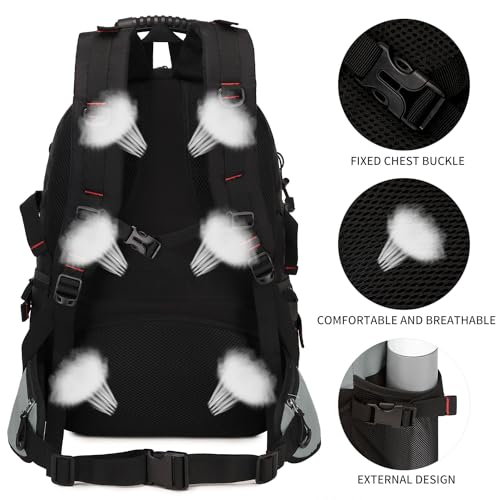 Nerlion 40L Hiking Backpack Travel Backpack for Men Women Camping Waterproof Outdoor Hiking Daypack Lightweight Backpack (Light Gray) - color: A8- Light Gray