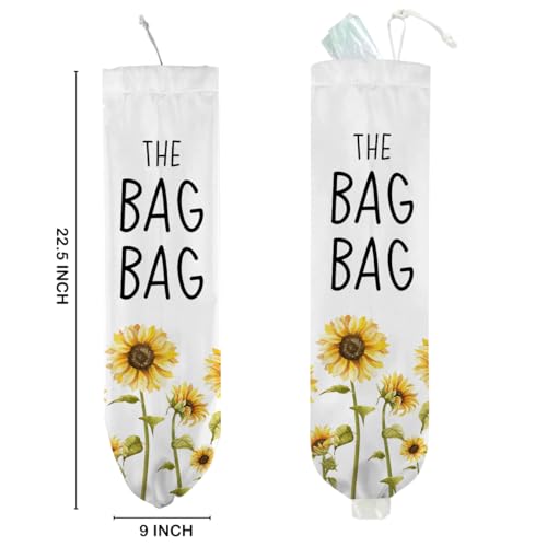 Sunflower Plastic Bag Holder, Wall Mount Grocery Bag Holder for Plastic Bags - color: multicolour 0276
