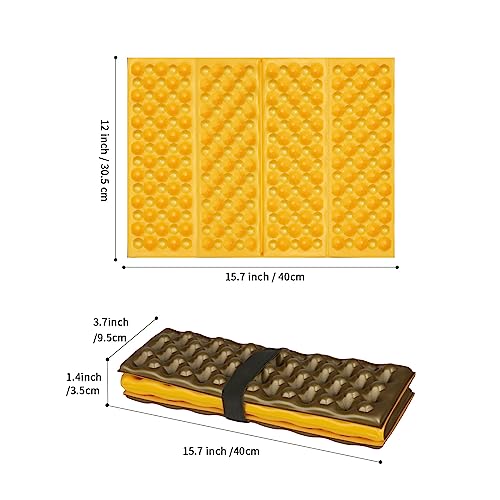 FOCHIER F Stadium Seat Pad, Camping Foam Pad, Foldable Z Stadium Seat Cushion Insulated Sitting Pad for Camping Backpacking Stadium Outdoor Picnic, Hiking, Mountaineering,Bleachers - color: Yellow-1PC