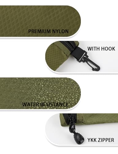 GOX Small Toiletry Bag for Men Bulk Cosmetic Bag Dopp Kit Carry On Zipper Pouch Organization Nylon Small Packing Sack Waterproof (Dark Green) - color: Dark Green