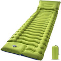 Sleeping Pad, Ultralight Camping Mattress with Pillow, Built-in Foot Pump Inflatable Sleeping Pad Compact for Camping Backpacking Traveling Hiking Tent, Single, Green