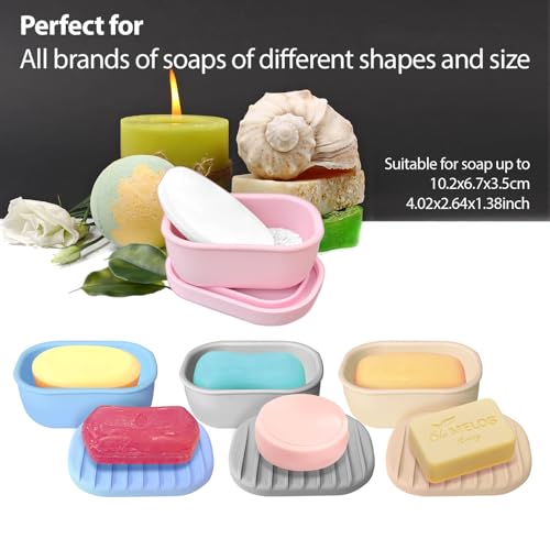 Leakproof Silicone Travel Soap Case with Drainage Layer, Silicone Bar Soap Holder Compact Portable Shatterproof Soap Container Box for Bathroom Gym Camp Travel Toiletries (Pink, Drainage Lid) - color: Pink, size: Drainage Lid