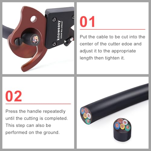 Knoweasy Ratchet Cable Cutter for Copper and Aluminum, up to 240mm² - size: 325AN
