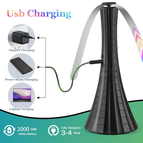 Fly Fans for Tables Rechargeable, Flies Fan to Keep Flies Away by Soft Blades, Food Fans for Camping, Picnic, Fishing, 4PCS, Black，Party Essentials Picnic Accessories for Outside, 2000mah - size: 4 count