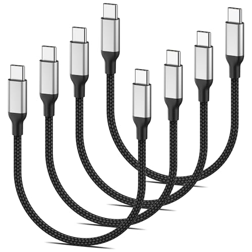 6inch USB C to USB C Cable, 4Pack Type C Charger Cord for iPhone 17/16/15 - size: 0.5 feet