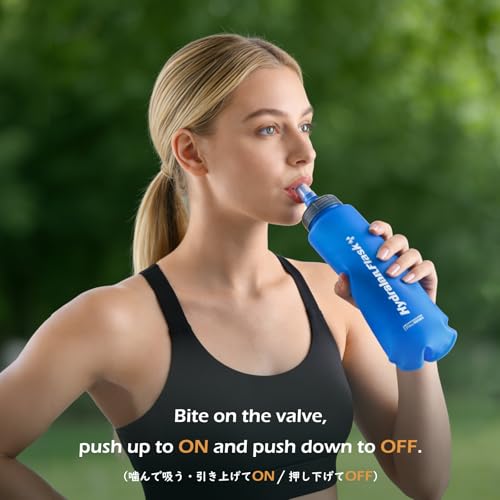 TRIWONDER TPU Collapsible Flask BPA-Free Soft Folding Water Bottles for Hydration Pack - Ideal for Running Hiking Cycling Climbing (500ml/16.9oz - Blue) - color: 500ml/16.9oz - Y - Blue