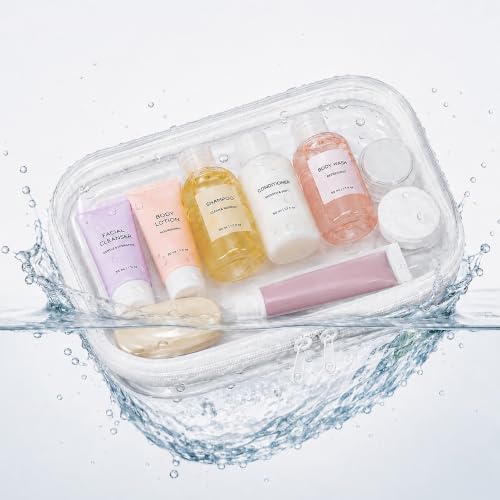 3 Pack Clear Hard Shell Zipper Case (1XL + 1L + 1M, White) | Travel Toiletry Bag, Waterproof 1.2mm PET Hard Plastic Pouches, Organizer Box for Makeup, Toy, Snack, Stationery, Diaper - color: White(XL+L+M)