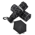 GAOYAING Compact Travel Umbrella with Case Sun&Rain Lightweight Small and Compact Suit for Pocket 34 Inches - color: Black Grid Pattern, size: 34 Inches