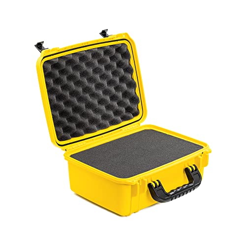 Seahorse 520 Heavy Duty Protective Dry Box Case with Accuform Foam - TSA Approved/Mil Spec / IP67 Waterproof/USA Made for Cameras, Action Cameras, Firearms, Camping, Kayaks - color: Yellow