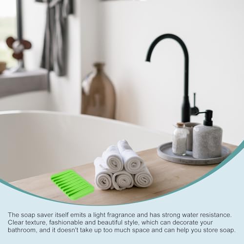 uxcell 2 Pcs Self Draining Silicone Soap Dish, Soap Tray with Drainage for Bathroom Shower Kitchen Sink, 4.5" x 3.1" x 0.4", Green - color: Green