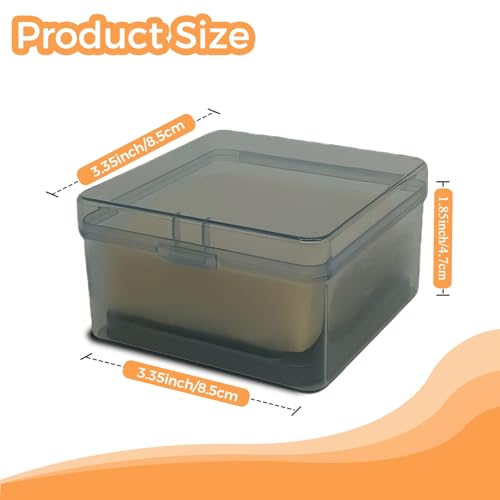 Travel Soap Container with Draining Layer, Square Soap Dish Bar Soap Holder for Shower with Lid Soapbox Bathroom Soap Dishes fit Dr Squatch Bars for Traveling Vonpri (Transparent Black) - color: Transparent Black