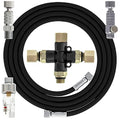 Master Airbrush Essential Accessories Kit, Hose, Filter, Adapters | 6 ft. Braided Airbrush Hose, Mini Inline Filter, Quick Disconnect, Couplers, and 3-Way Splitter Manifold - 1/8" Fittings