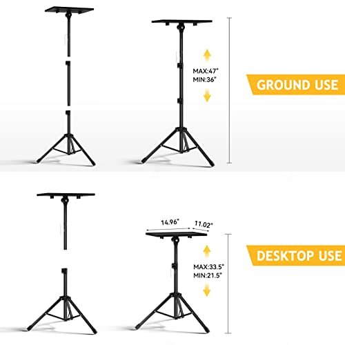 Facilife Projector Stand Tripod - Laptop Tripod Projector Stand Adjustable Height 22 to 47 Inch, Projector Tripod Stand, Tripod for Porjector, Projector Stand for Outdoor Movies - size: 22-47 Inches