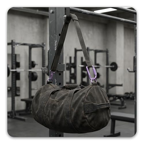 FresKaro 3inch 12kN-2698lbs Auto Locking Carabiner Clips, Solid D Shape, Heavy Duty 7075 Aluminum, Lightweight 1.09oz, Rust Proof, for Hammock, Hiking, Dog Leash, Keychain etc., Multi-Colors - color: Purple-3pcs