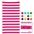 Your Choice Microfiber Beach Towel Sand-Free Quick Dry (67"x35"/60"x30") - color: O-rose Red Stripes, size: Extra Large(67x35")