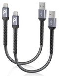 Short iPhone Charger Cable 1FT 2Pack Apple MFi Certified USB Lightning - color: Grey, size: 1FT, style: USB A to Lightning