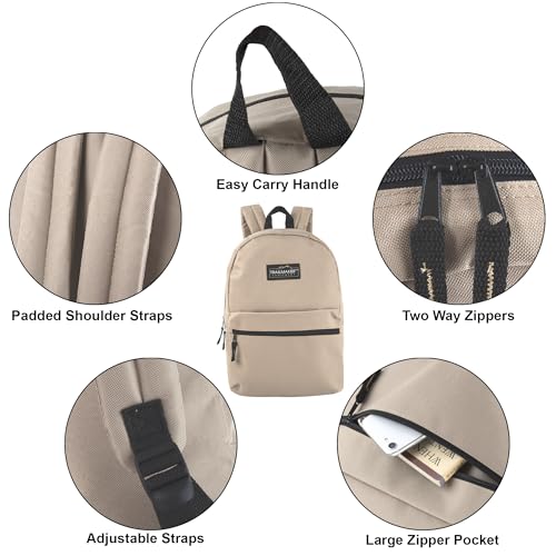 Trail maker Classic 17 inch Backpacks with Adjustable Padded Straps | School Backpacks for Girls, Boys - color: Khaki
