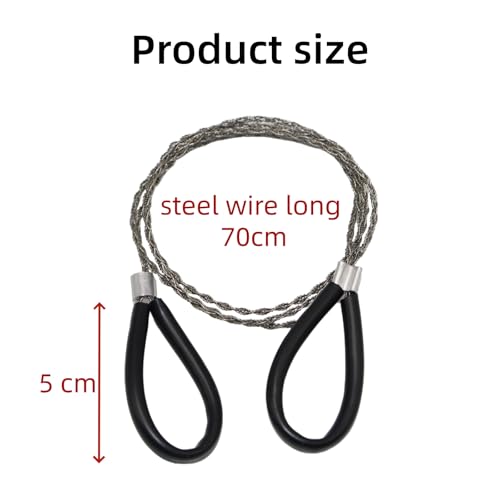 Stainless Steel Cable Saw(4 Pack),PVC Pipe Cutting Tool, Travel Chainsaw for Wood Cutting Tool, Hand Pocket String Rope Saw