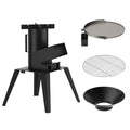 ONLYFIRE GRILLS 3-in-1 Rocket Stove Combo with Stand, Camp Stove GS345 | Including BBQ Grate, Griddle, Pot Rack, Portable Wood Burning Stove for Outdoor Cooking Patio Barbecue Camping RV Tailgating - style: GS345 WITH STAND