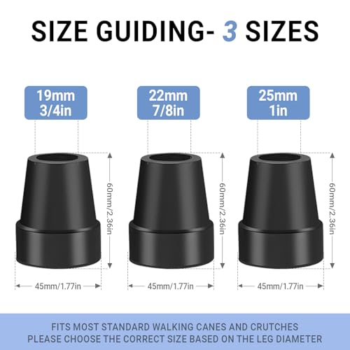 4Pcs Cane Tips 3/4 Inch Heavy Duty Rubber Cane Tips, Anti Slip Replacement Rubber Tips for Canes, Walking Sticks - color: 3/4 Inch-4 Pcs