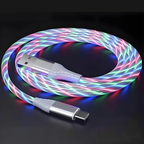 Camping Car Multi Charging Cable, USB C to USB C RGB Breathing 3 in 1 Fast Charging Cable for iPhone 15 Series, iPad mini 6 S24 S23 Laptops MacBook iPad Camping String Lights[ NOT Fast Charging] - color: Grey