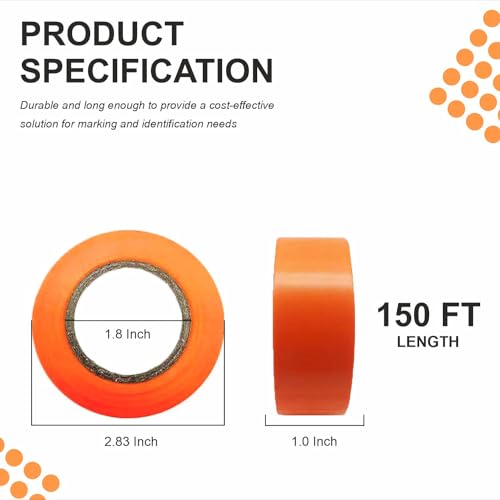 SINGHAL 5 Pack Orange Flagging Tape, 1" x 750 ft Length – Highly Visible Survey Tape for Marking & Barricading | Non-Adhesive Trail & Tree Marking Tape