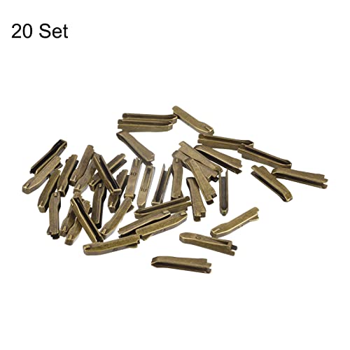 uxcell 20 Sets Double Open Zipper Repair Latch Kits, #10 Insert Pins for Jacket Coat Two-Way Separating Zippers, Bronze Tone - color: Bronze Tone, size: #10