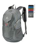 WATERFLY Lightweight Packable Hiking Backpack, 30L Day Pack Grey | Foldable, Water Resistant Travel Daypack with Multiple Pockets, Wet Pocket, Ultralight Day Pack for Woman Man, Everyday Carry - color: Grey