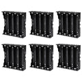 6pcs 18650 Battery Case Holder 4 Slots X 3.7V 18650 Battery Storage Box, in Parallel Black Plastic Batteries Clip Box with Pin for DIY Parallel or Series Circuit PCB Projects - color: 6pcs 18650 Battery Case Holder 4 Slots