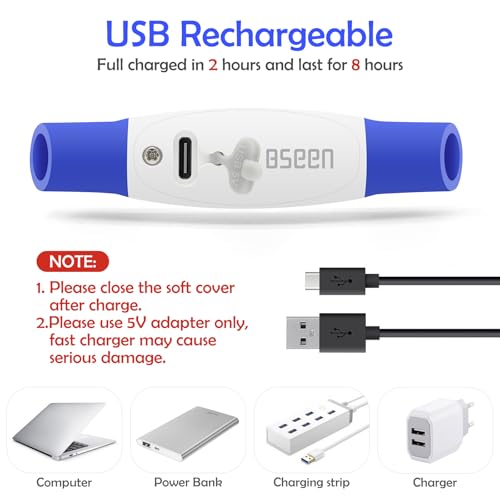Light up Dog Collar, BSEEN USB Rechargeable Led Flash Dog Necklace - color: Blue