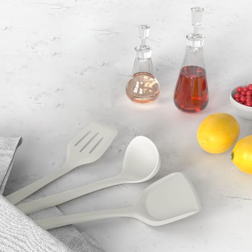 AOTHOD Silicone Cooking Utensils Set - 446°F Heat Resistant Silicone Kitchen Utensils,Spatula,Spoon, Kitchen Utensil Sets Gadgets Tools Set for Nonstick Cookware,Dishwasher Safe Bpa Free (Cream White) - color: Cream White