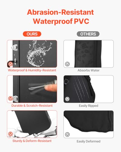 VEVOR Electric Guitar Hard Case, 43.11 in Rectangular Guitar Hard Case, With Lock Latch Keys Handle, PVC Padding Soft Lining Water-Resistant Hard Shell Guitar Cases, for 39 in Electric Guitars, Black | 43.11 Inch Hard-Shell Case with PVC Padding Soft Lini