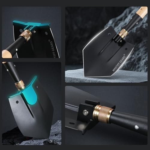 MASTIFF GEARS WWII M38 Military Style Folding Shovel - 1050 Steel, Nordic Beechwood Handle, Axe/Hammer, MOLLE Sheath for Camping Emergency (Berserker's Fist) - style: Berserker's Fist