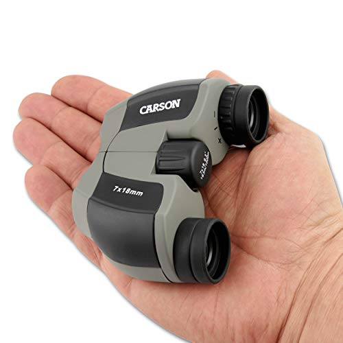 Carson MiniScout 7x18mm Ultra Compact Porro Prism Binoculars (JD-718), 1.5 H x 3.5 L x 2.75 W - style: 7x18mm