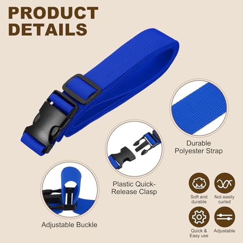 PATIKIL Utility Straps with Quick Release Buckle, (1 Inch x 6 Feet, Blue) (3 Pcs) Adjustable Luggage Polyester Straps Backpack Webbing, Suit for Sleeping Bag/Camping/Hiking - color: Blue, size: 1 Inch x 6 Feet