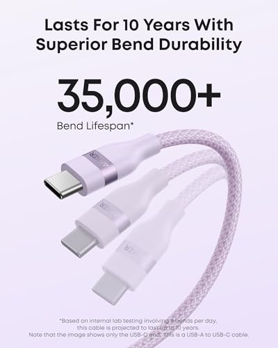 Anker Nano USB A to USB C Cable, CarPlay USB to USB C Cable (6 ft, Violet) - color: Violet, size: 6ft