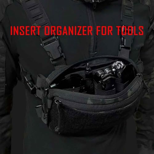 3 Piece EDC Elastic Bag Insert Pouch Panel Hook Backed Accessories Holder, Tactical Backpack Insert Modular Organizers and Storage Pouch - color: Green