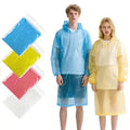 GAOHUI Disposable Rain Ponchos for Adult/Kid/Family Pack 4, Thicker Ponchos - color: Clear/Red/Yellow/Blue