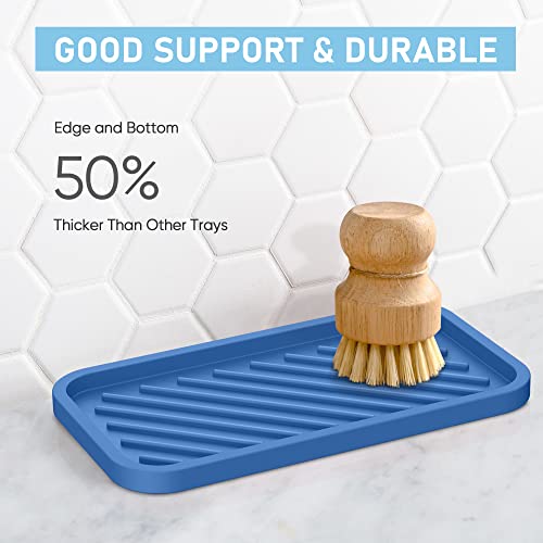 Silicone Sponge Holder-Large Thick Durable 10" Sink Organizer Tray-Kitchen - color: E-bu, size: 10x5.1inch