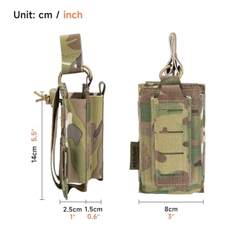 EXCELLENT ELITE SPANKER Tactical Open-Top Single/Double/Triple Molle Mag Pouch for Pistol Mag Pouch Tactical Bag Accessories Holder - color: Multicam