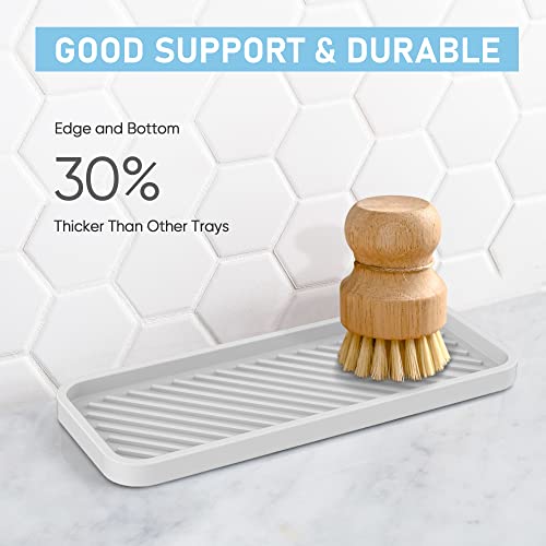 Silicone Sponge Holder, Kitchen Sink Organizer Tray（White） - color: C-wh, size: 9.3x3.6inch
