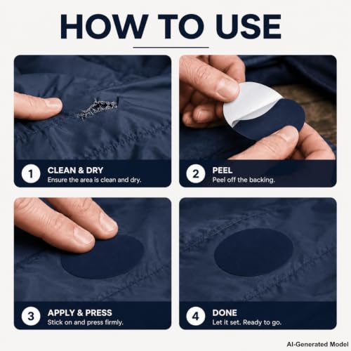 Self Adhesive Fabric Repair Patches for Clothes, Precut Multi-Shape Polyester Patches for Jackets & Gear, Waterproof Stick-On Repair Sheet 3.94 x 7.09in (Navy Blue) - color: Navy Blue