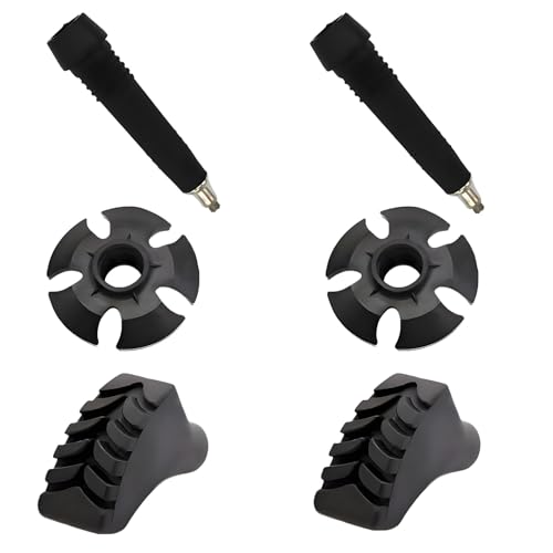 6Pcs Trekking Pole Tips Replacement Protectors, Rubber Feet for Hiking Pole Tips Rubber Tips Accessories, Fits Most Standard Walking Sticks Shock Absorbing(11mm/0.43" Hole Diameter) - size: 8a6