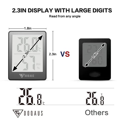 DOQAUS Digital Hygrometer Indoor Thermometer Humidity Meter, Grey - color: Grey
