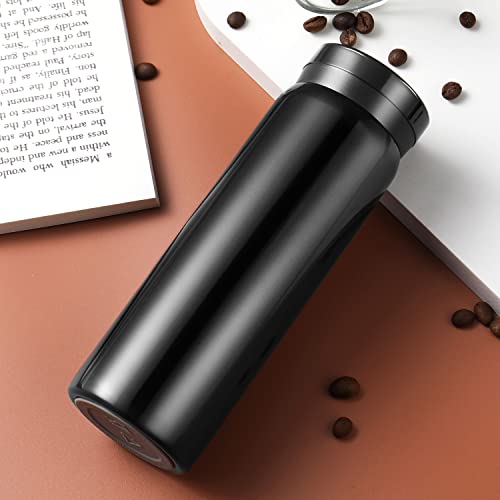 10oz Mini Water Bottle Stainless Steel Thermos Small Flask - Insulated Vacuum, Leak Proof, Keeps Drinks Hot/Cold - Ideal for Coffee, Tea, Water - Black - color: Black, size: 9.5 Ounces